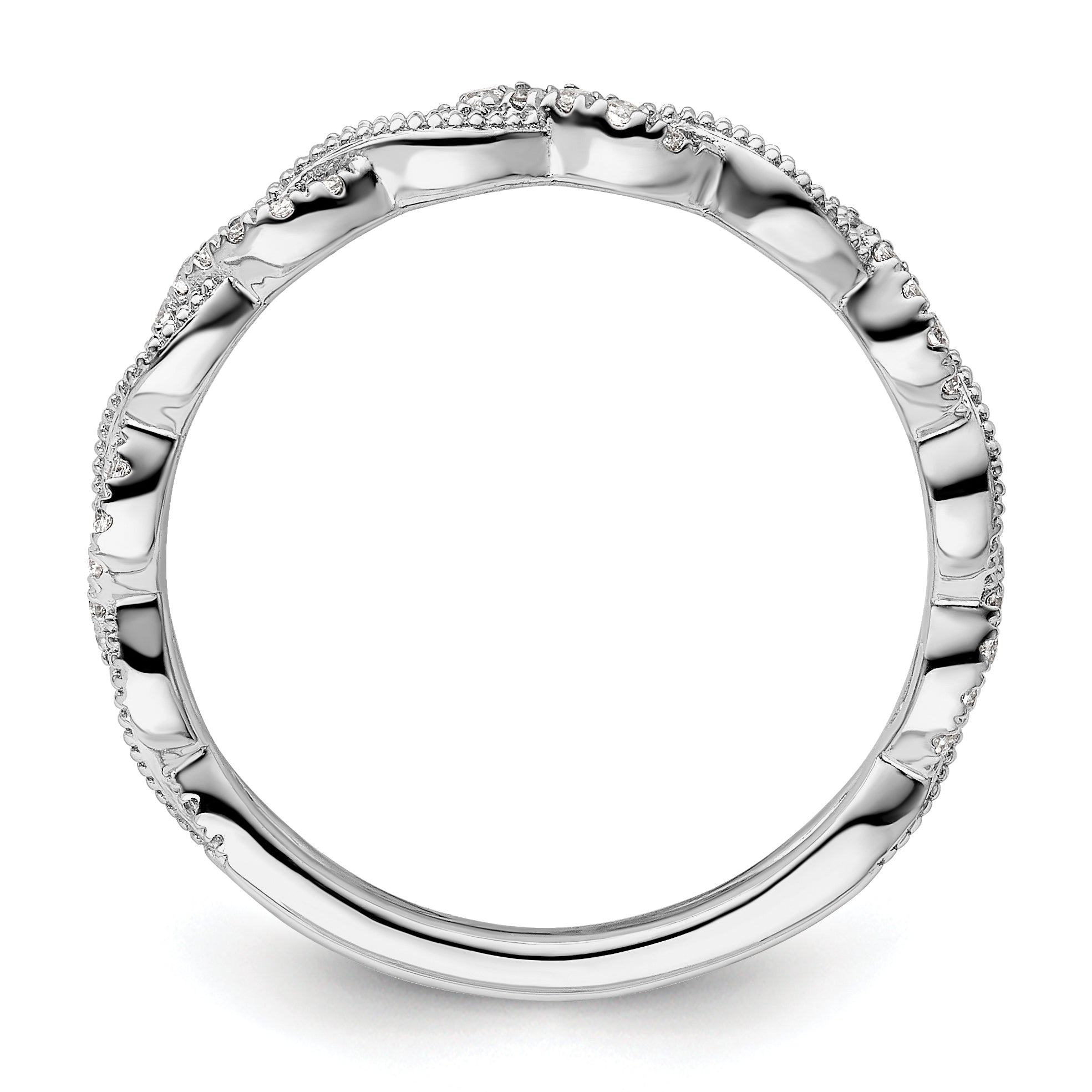 14k White Gold 1/6 carat Lab Grown Diamond VS/SI+ G+ Complete Wedding Band