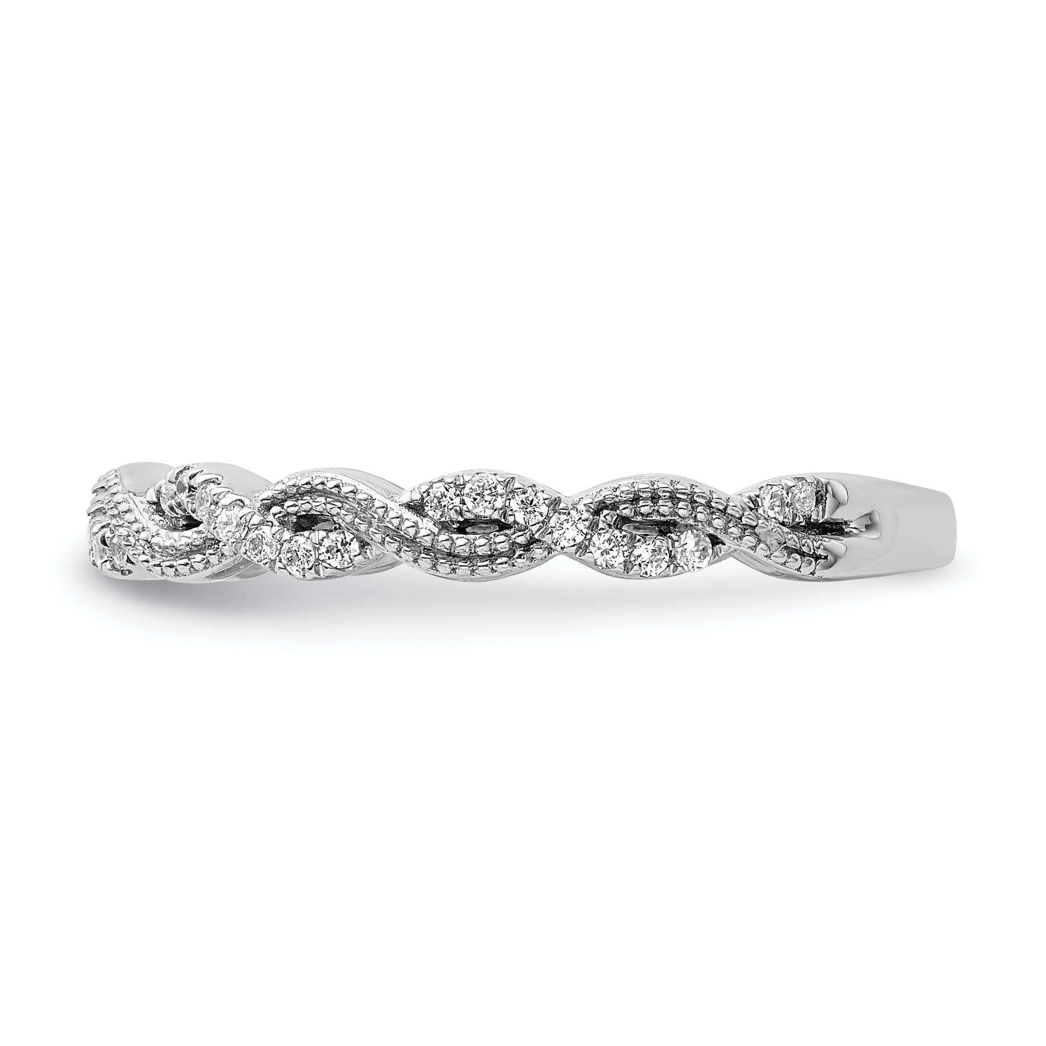14k White Gold 1/6 carat Lab Grown Diamond VS/SI+ G+ Complete Wedding Band