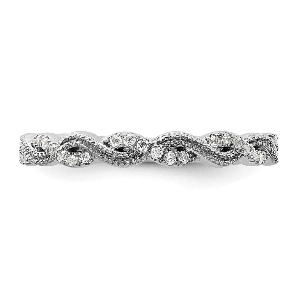 14k White Gold 1/6 carat Lab Grown Diamond VS/SI+ G+ Complete Wedding Band