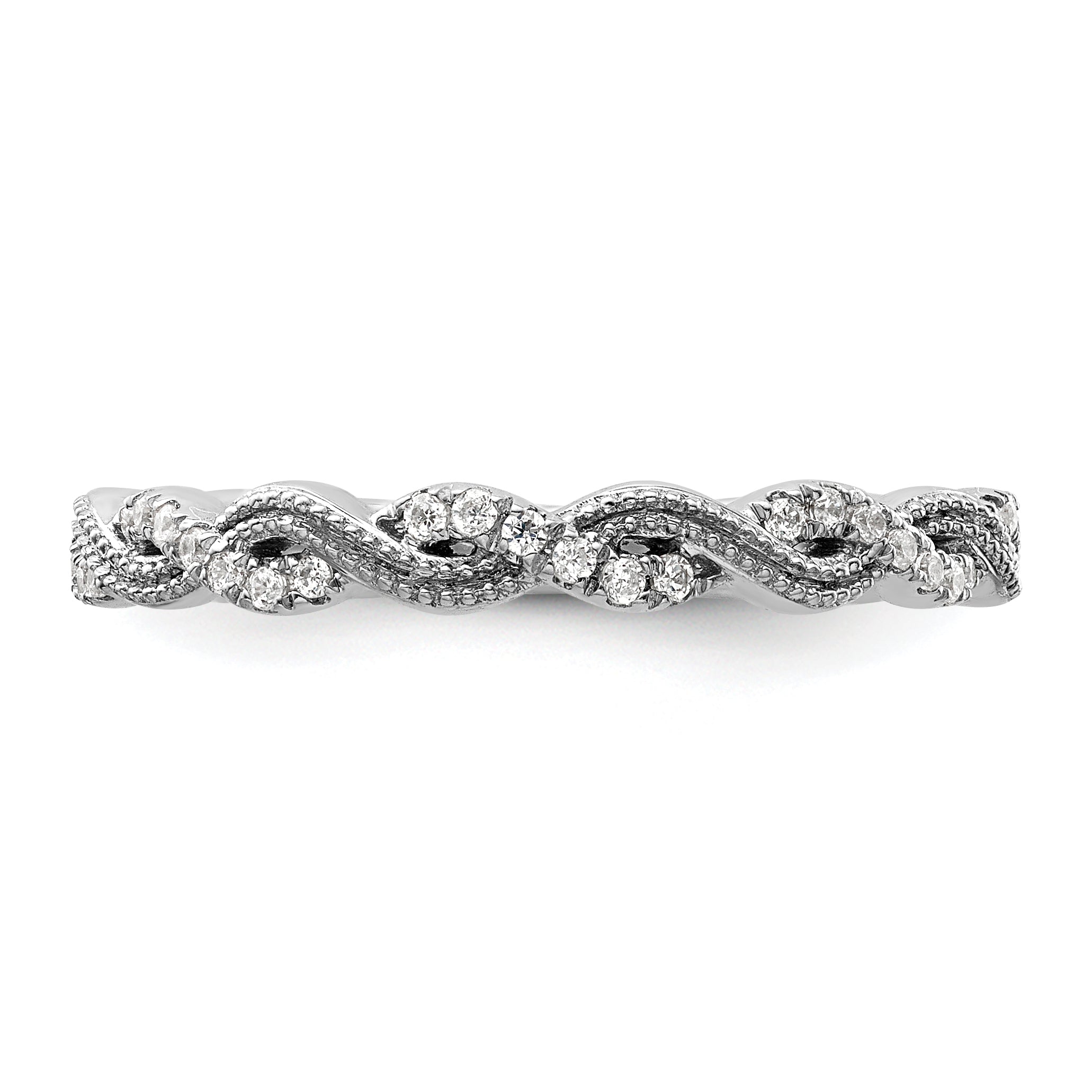 14k White Gold 1/6 carat Lab Grown Diamond VS/SI+ G+ Complete Wedding Band