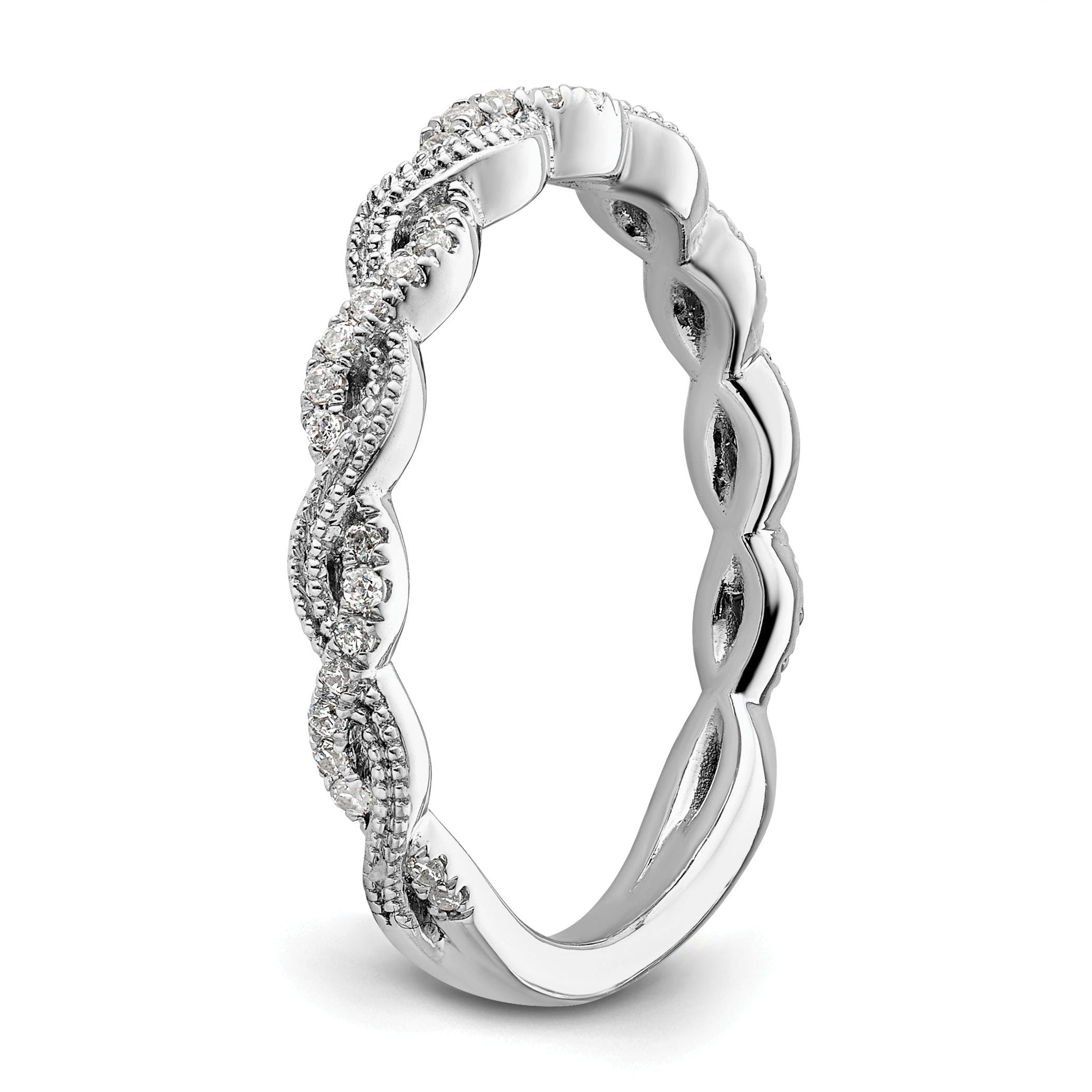 14k White Gold 1/6 carat Lab Grown Diamond VS/SI+ G+ Complete Wedding Band