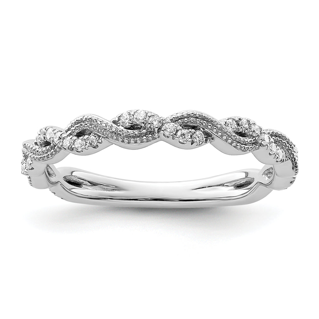 14k White Gold 1/6 carat Lab Grown Diamond VS/SI+ G+ Complete Wedding Band
