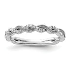 14k White Gold 1/6 carat Lab Grown Diamond VS/SI+ G+ Complete Wedding Band