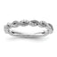 14k White Gold 1/6 carat Lab Grown Diamond VS/SI+ G+ Complete Wedding Band