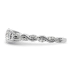 14k White Gold 1/5 carat Lab Grown Diamond VS/SI+ G+ 1 carat Center Round Semi Mount Engagement Ring