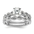 14k White Gold 1/5 carat Lab Grown Diamond VS/SI+ G+ 1 carat Center Round Semi Mount Engagement Ring