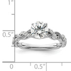 14k White Gold 1/5 carat Lab Grown Diamond VS/SI+ G+ 1 carat Center Round Semi Mount Engagement Ring