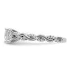 14k White Gold 1/5 carat Lab Grown Diamond VS/SI+ G+ 1 carat Center Princess Semi Mount Engagement Ring