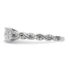 14k White Gold 1/5 carat Lab Grown Diamond VS/SI+ G+ 1 carat Center Princess Semi Mount Engagement Ring