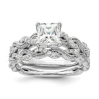 14k White Gold 1/5 carat Lab Grown Diamond VS/SI+ G+ 1 carat Center Princess Semi Mount Engagement Ring