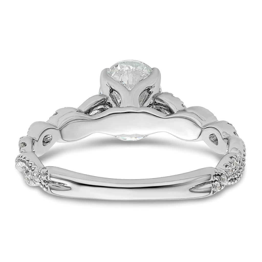 14k White Gold 1/5 carat Lab Grown Diamond VS/SI+ G+ 1 carat Center Oval Semi Mount Engagement Ring