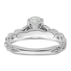14k White Gold 1/5 carat Lab Grown Diamond VS/SI+ G+ 1 carat Center Oval Semi Mount Engagement Ring