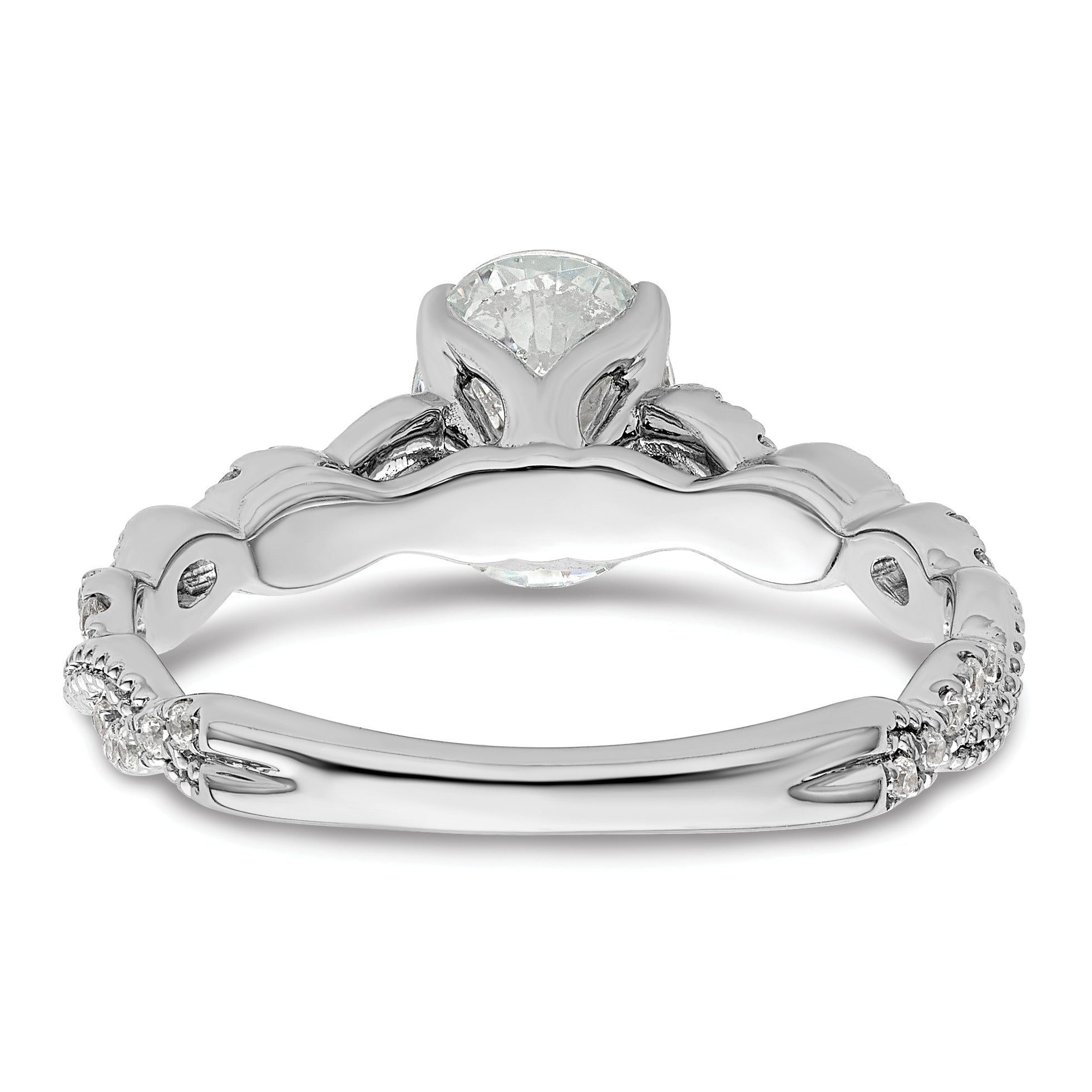 14k White Gold 1/5 carat Lab Grown Diamond VS/SI+ G+ 1 carat Center Oval Semi Mount Engagement Ring