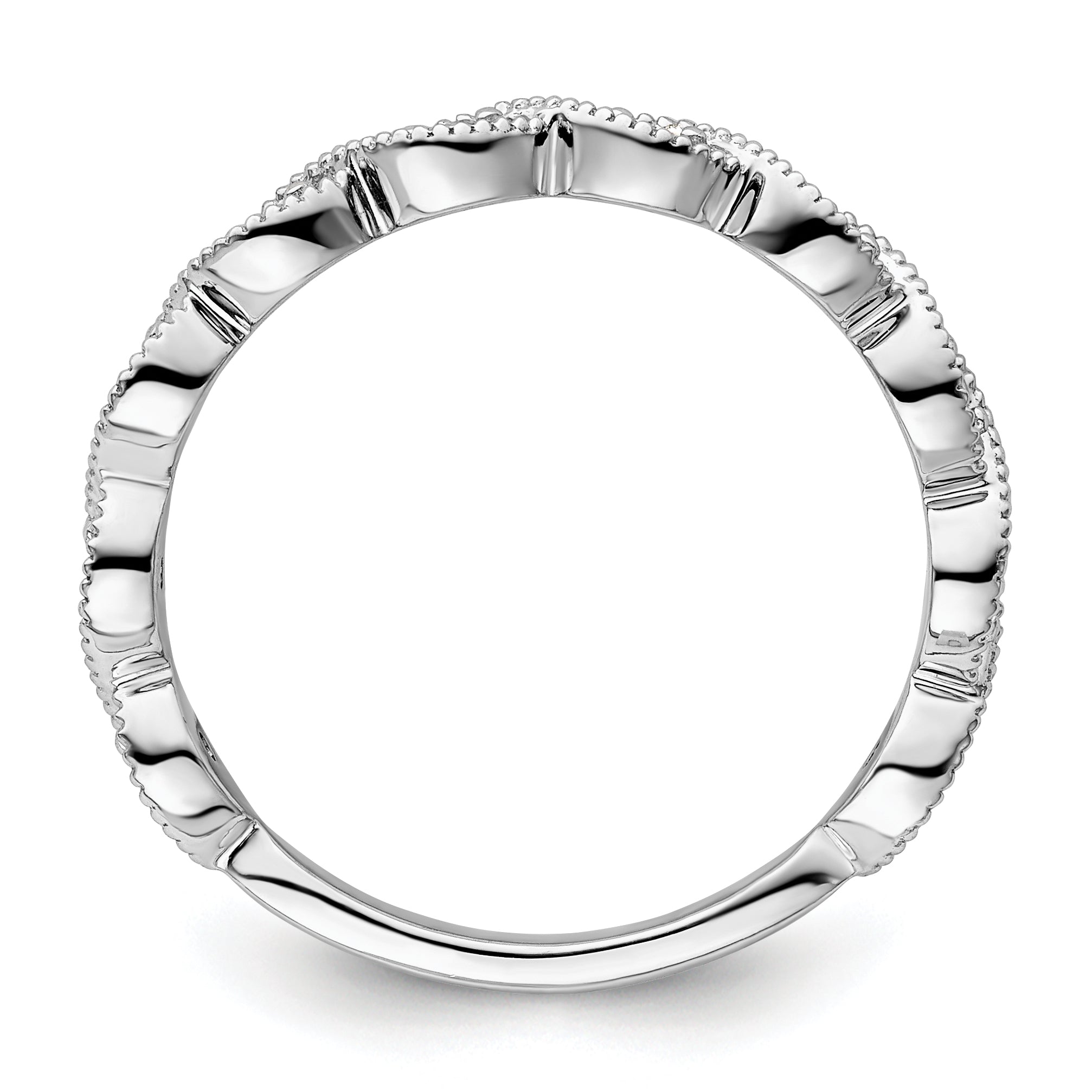 14k White Gold 1/6 carat Lab Grown Diamond VS/SI+ G+ Complete Wedding Band Secondary image