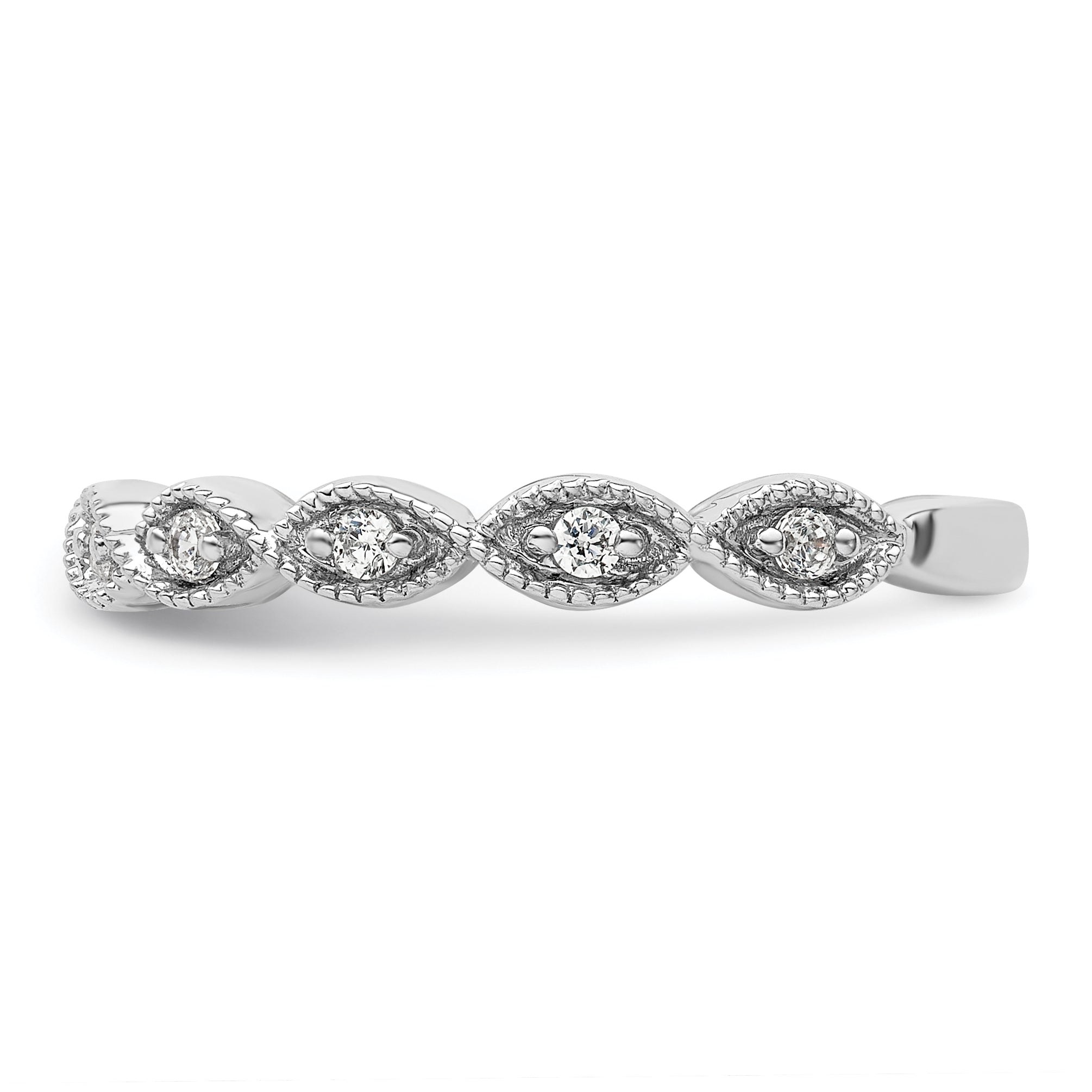 14k White Gold 1/6 carat Lab Grown Diamond VS/SI+ G+ Complete Wedding Band
