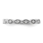 14k White Gold 1/6 carat Lab Grown Diamond VS/SI+ G+ Complete Wedding Band