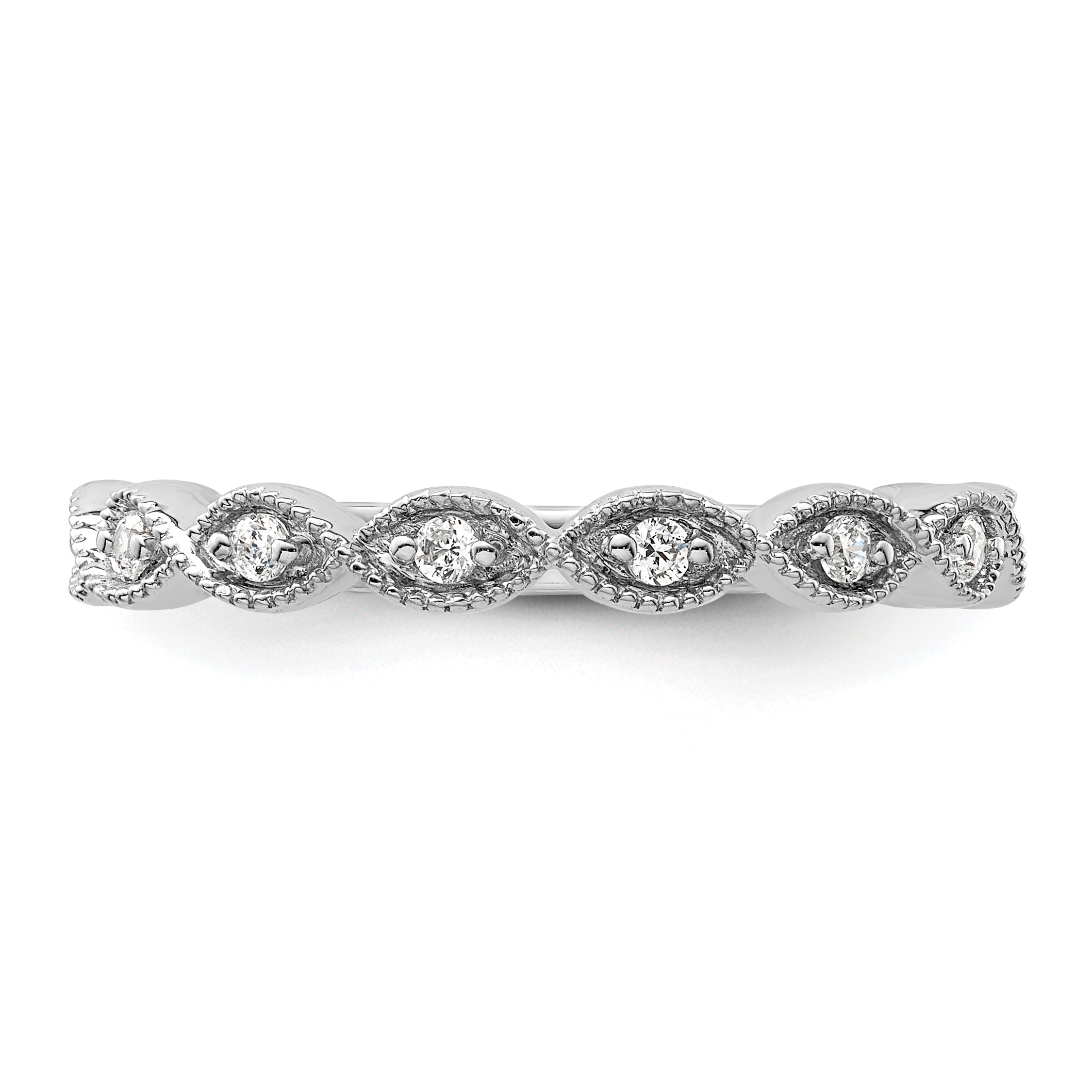 14k White Gold 1/6 carat Lab Grown Diamond VS/SI+ G+ Complete Wedding Band
