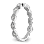 14k White Gold 1/6 carat Lab Grown Diamond VS/SI+ G+ Complete Wedding Band