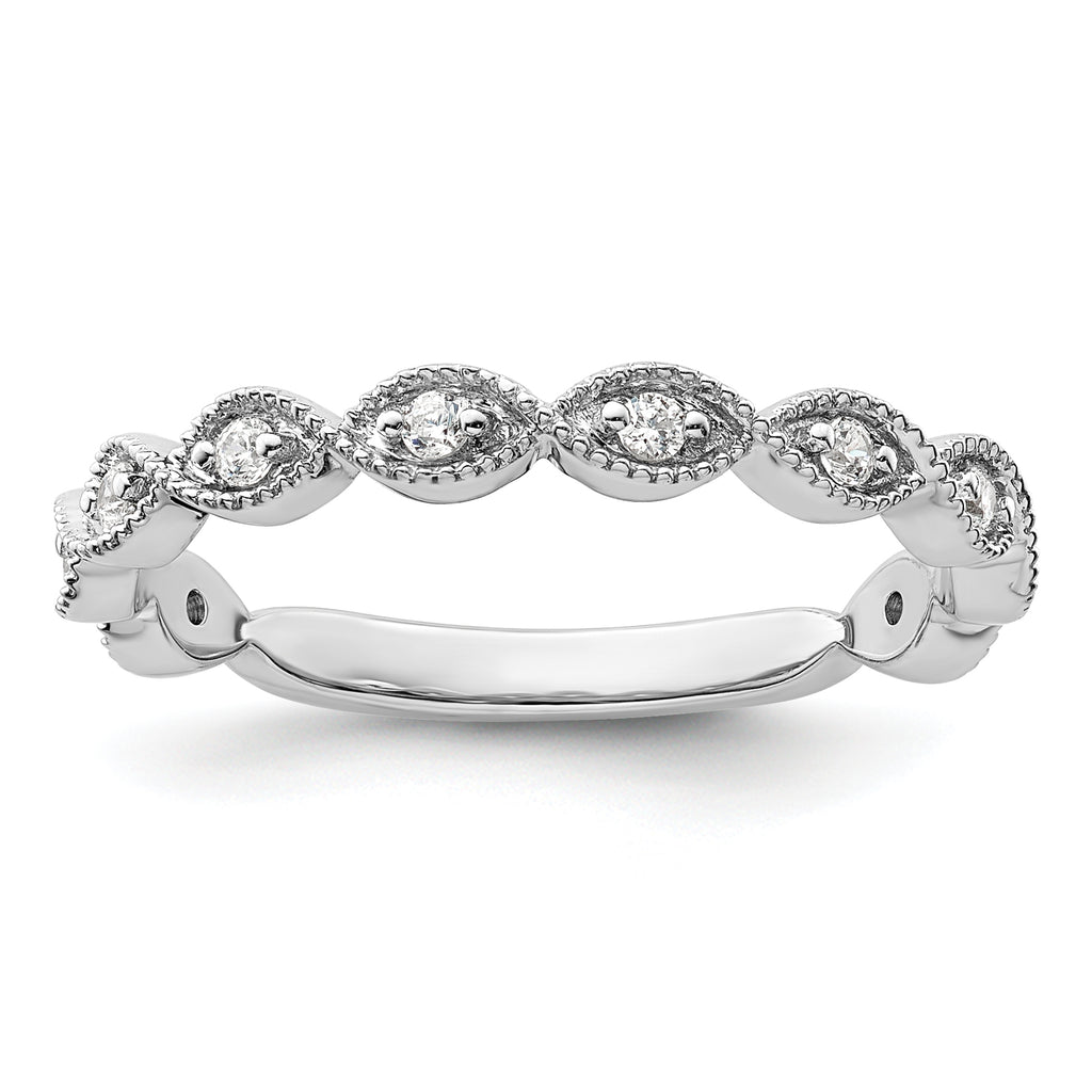 14k White Gold 1/6 carat Lab Grown Diamond VS/SI+ G+ Complete Wedding Band