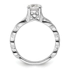 14k White Gold 1/8 carat Lab Grown Diamond VS/SI+ G+ 1 carat Center Round Semi Mount Engagement Ring