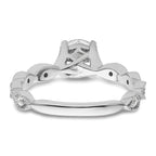 14k White Gold 1/8 carat Lab Grown Diamond VS/SI+ G+ 1 carat Center Round Semi Mount Engagement Ring