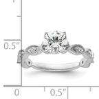 14k White Gold 1/8 carat Lab Grown Diamond VS/SI+ G+ 1 carat Center Round Semi Mount Engagement Ring