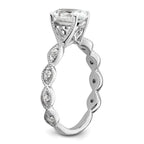 14k White Gold 1/8 carat Lab Grown Diamond VS/SI+ G+ 1 carat Center Oval Semi Mount Engagement Ring