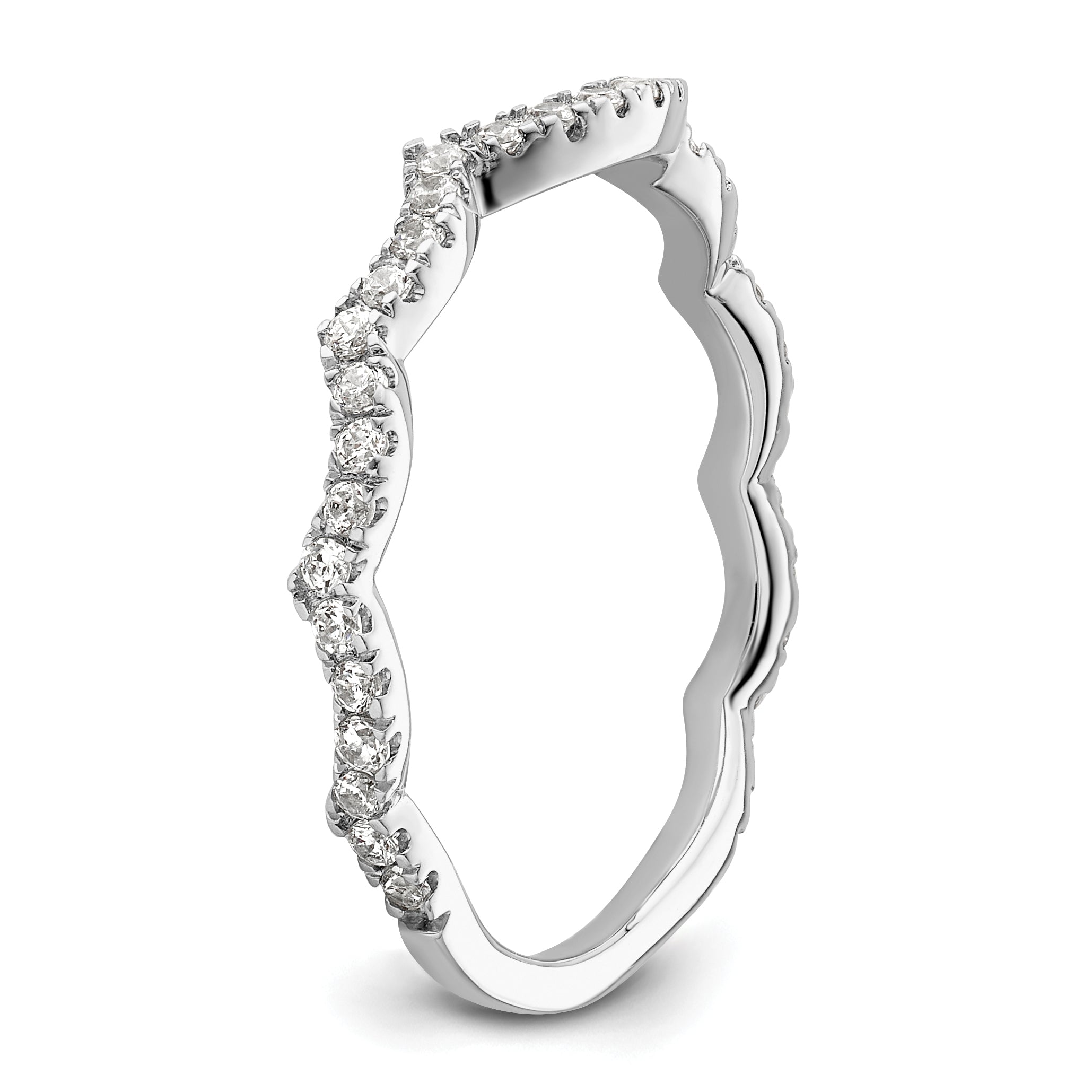 14k White Gold 1/3 carat Lab Grown Diamond VS/SI+ G+ Complete Wedding Band