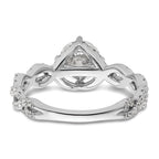 14k White Gold 1/2 carat Lab Grown Diamond VS/SI+ G+ 1 carat Center Round Semi Mount Engagement Ring