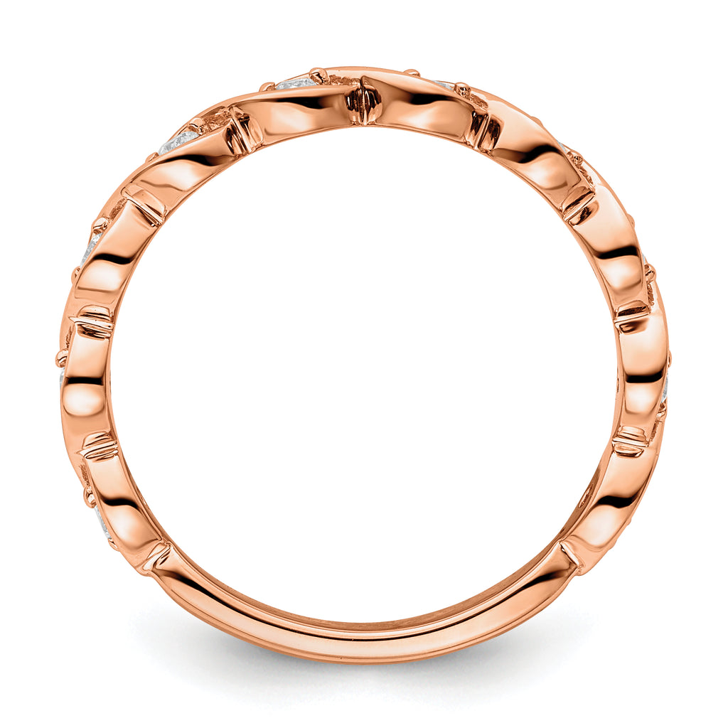 14k Rose Gold 1/5 carat Lab Grown Diamond VS/SI+ G+ Complete Wedding Band