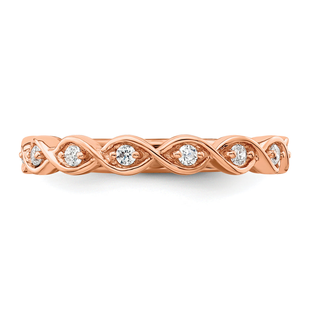 14k Rose Gold 1/5 carat Lab Grown Diamond VS/SI+ G+ Complete Wedding Band