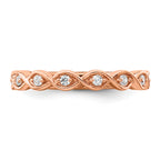 14k Rose Gold 1/5 carat Lab Grown Diamond VS/SI+ G+ Complete Wedding Band