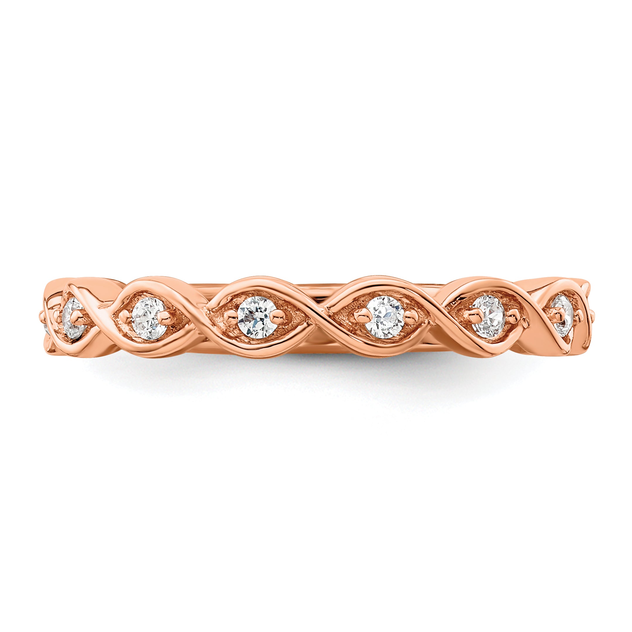 14k Rose Gold 1/5 carat Lab Grown Diamond VS/SI+ G+ Complete Wedding Band