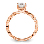 14k Rose Gold 1/6 carat Lab Grown Diamond VS/SI+ G+ 1 carat Center Round Semi Mount Engagement Ring