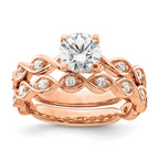 14k Rose Gold 1/6 carat Lab Grown Diamond VS/SI+ G+ 1 carat Center Round Semi Mount Engagement Ring