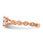 14k Rose Gold 1/6 carat Lab Grown Diamond VS/SI+ G+ 1 carat Center Oval Semi Mount Engagement Ring