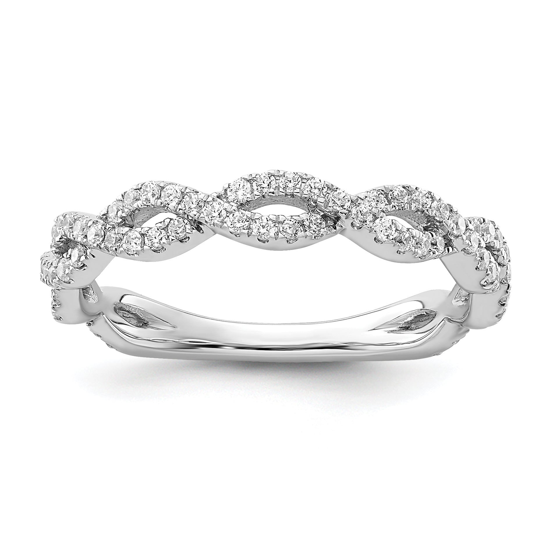 14k White Gold 3/8 carat Lab Grown Diamond VS/SI+ G+ Complete Wedding Band Main image