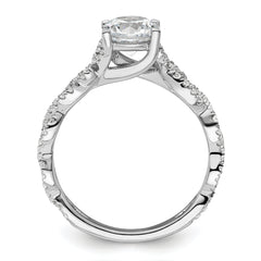 14k White Gold 3/8 carat Lab Grown Diamond VS/SI+ G+ 1 carat Center Semi Mount Engagement Ring