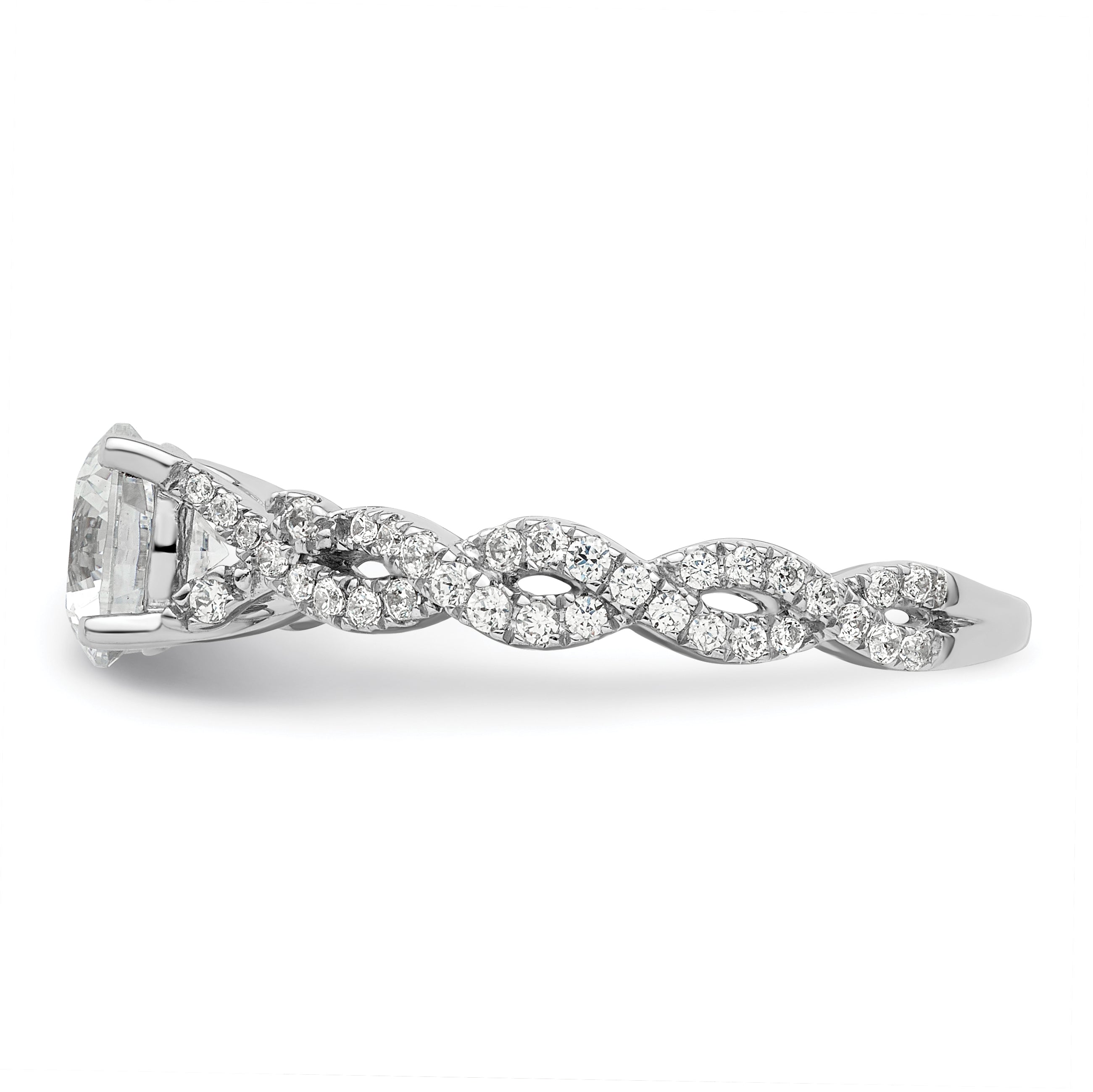 14k White Gold 3/8 carat Lab Grown Diamond VS/SI+ G+ 1 carat Center Semi Mount Engagement Ring