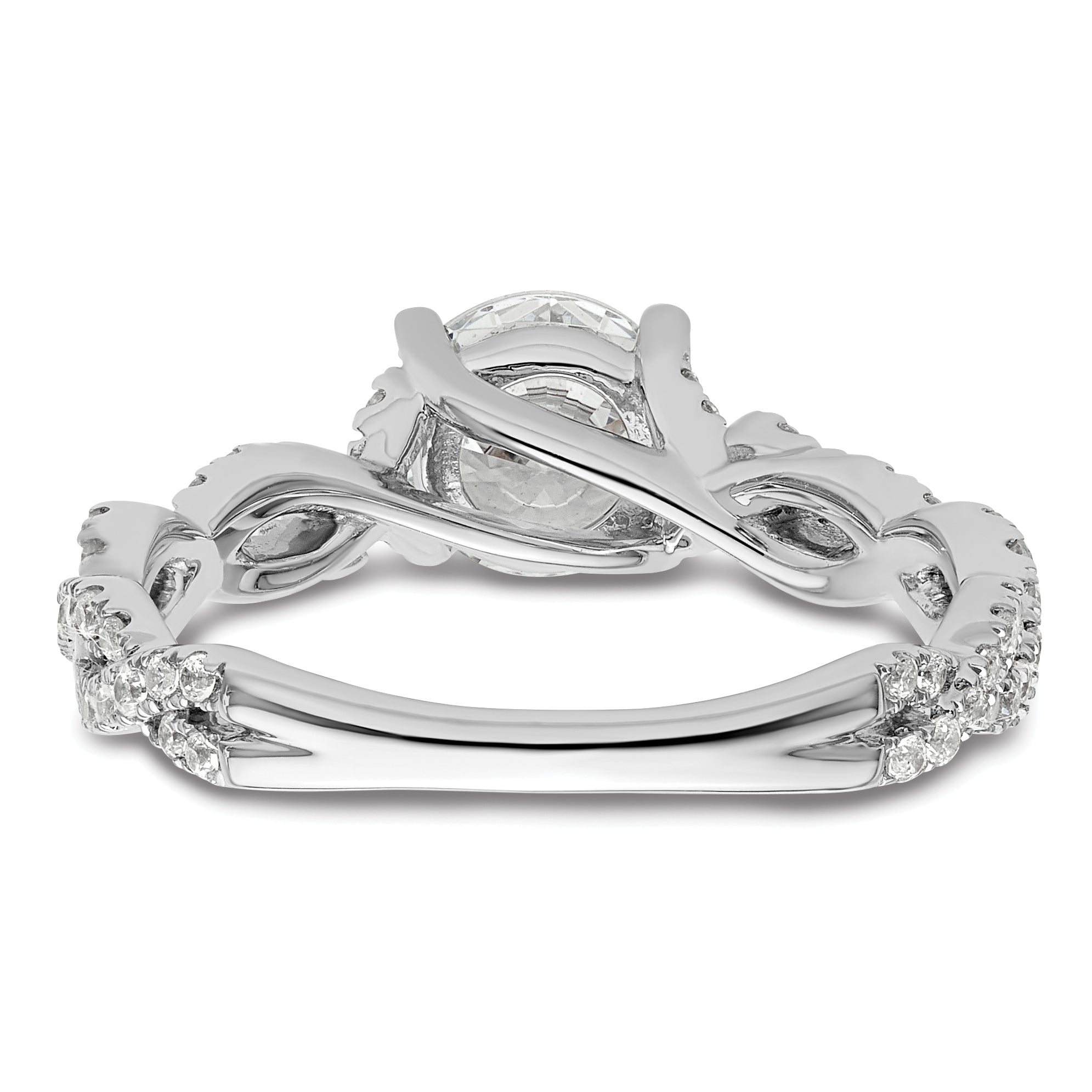 14k White Gold 3/8 carat Lab Grown Diamond VS/SI+ G+ 1 carat Center Semi Mount Engagement Ring