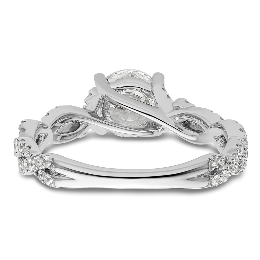14k White Gold 3/8 carat Lab Grown Diamond VS/SI+ G+ 1 carat Center Semi Mount Engagement Ring