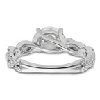 14k White Gold 3/8 carat Lab Grown Diamond VS/SI+ G+ 1 carat Center Semi Mount Engagement Ring