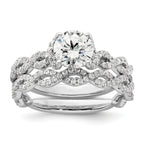 14k White Gold 3/8 carat Lab Grown Diamond VS/SI+ G+ 1 carat Center Semi Mount Engagement Ring
