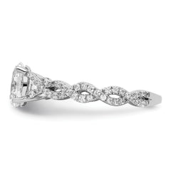 14k White Gold 3/8 carat Lab Grown Diamond VS/SI+ G+ 1 carat Center Oval Semi Mount Engagement Ring