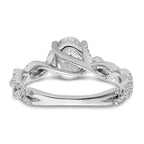 14k White Gold 3/8 carat Lab Grown Diamond VS/SI+ G+ 1 carat Center Oval Semi Mount Engagement Ring