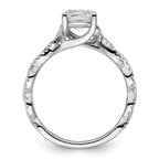 14k White Gold 3/8 carat Lab Grown Diamond VS/SI+ G+ 1 carat Center Cushion Semi Mount Engagement Ring
