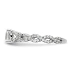 14k White Gold 3/8 carat Lab Grown Diamond VS/SI+ G+ 1 carat Center Cushion Semi Mount Engagement Ring
