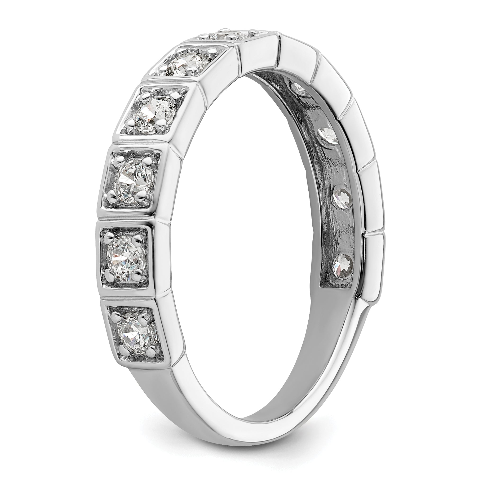 14k White Gold 1/2 carat Lab Grown Diamond VS/SI+ G+ Complete Fashion Band