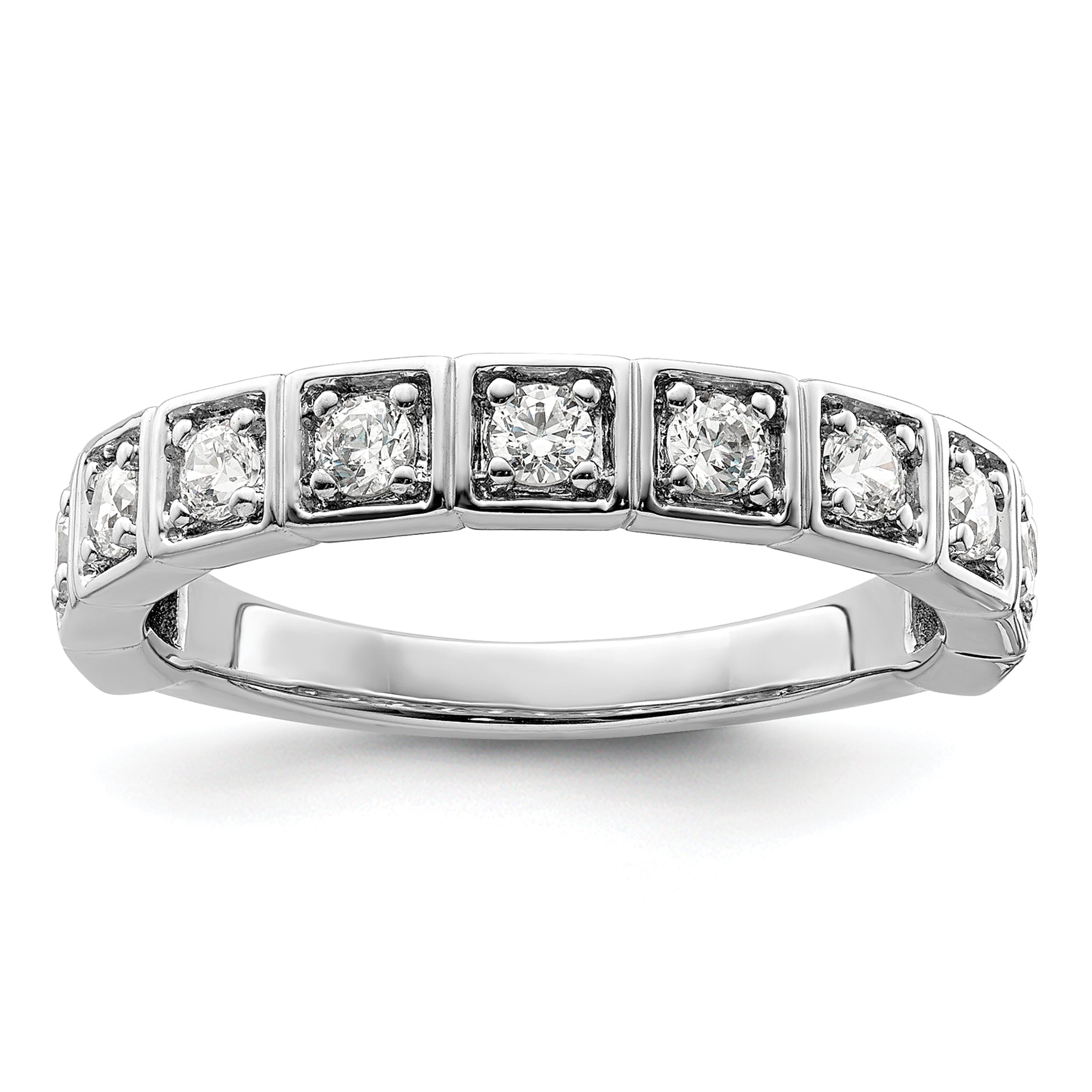 14k White Gold 1/2 carat Lab Grown Diamond VS/SI+ G+ Complete Fashion Band Main image
