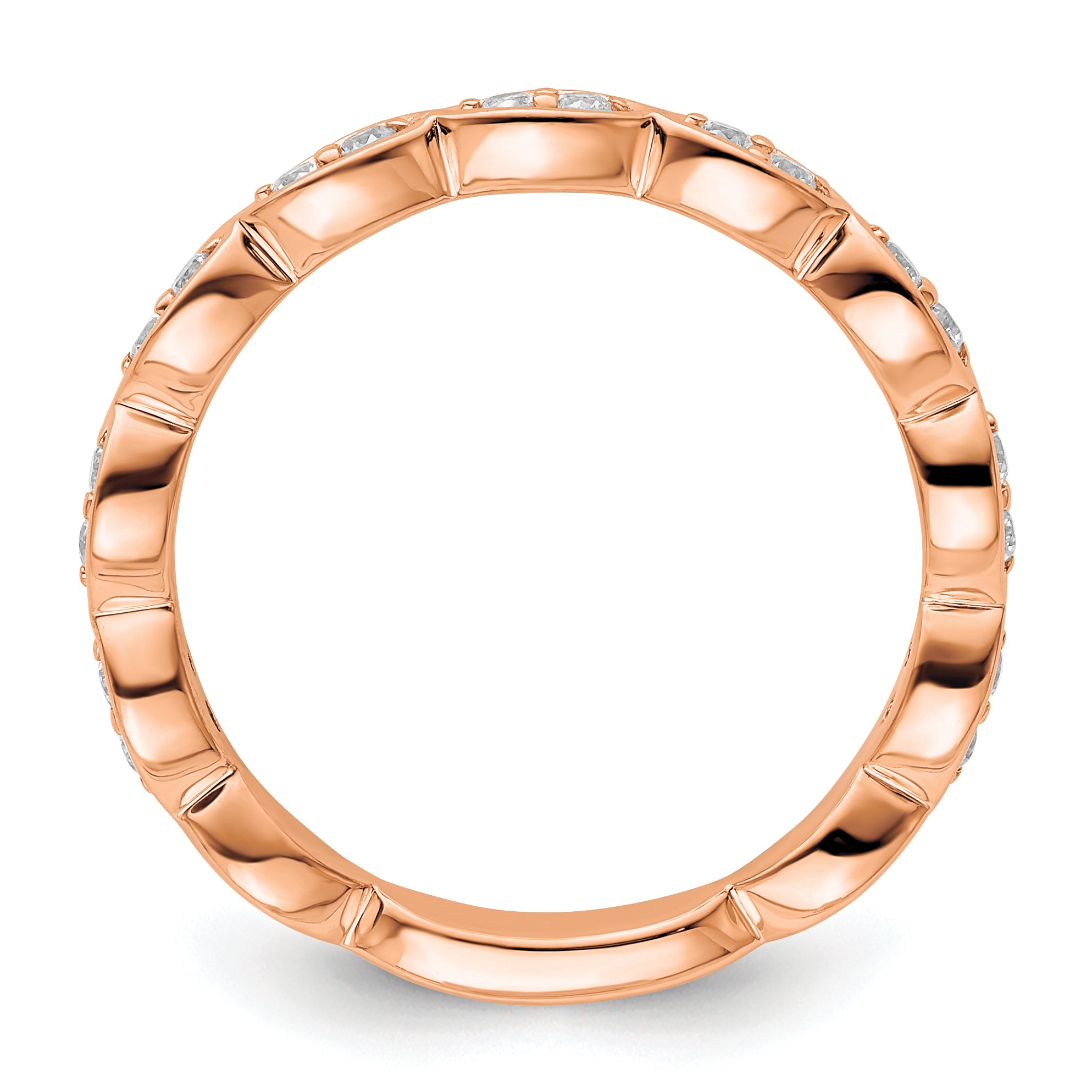 14k Rose Gold 1/4 carat Lab Grown Diamond VS/SI+ G+ Complete Fashion Band Secondary image